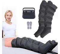 Pressoterapia Linfodrenaggio Professionale, Massaggiatore A Compressione D'Aria E Antidolorifico, Macchina Per Pressoterapia Per Casa Con 6 Cavità, Linfodrenaggio Gambe (Nero, 2legs)