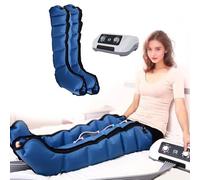 Pressoterapia Linfodrenaggio Professionale, Massaggiatore A Compressione D'Aria E Antidolorifico, Macchina Per Pressoterapia Per Casa Con 6 Cavità, Linfodrenaggio Gambe (Blu, 2legs)