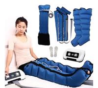 Pressoterapia Linfodrenaggio Professionale Pressoterapia Massaggiatore Gambe per Casa 6 Camere d'Aria Macchina Pressoterapia per Recupero Sportivo (Blue2arms+2legs+waist, 6cavity)