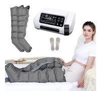 Pressoterapia Linfodrenaggio Professionale, Pressoterapia per Casa con 6 Programmi, Massaggio Linfodrenante 6 Camere, Anti Cellulite, Drenaggio Linfatico, Telecomando con Schermo LCD