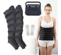 Pressoterapia Linfodrenaggio Total Body, Pressoterapia Braccia, Massaggiatore Gambe a Compressione D Aria, Pressoterapia per Casa Linfodrenaggio Gambe E Pancia Cellulite (Nero, 2 legs+1 waist)
