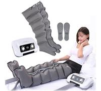 Pressoterapia, massaggiatore elettrico per gambe con compressione dell'aria | Sistema di recupero per 6 cavità, massaggiatore per drenaggio linfatico per gambe, compressione sequenziale per