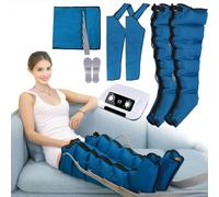 Pressoterapia per casa addome e gambe con 6 cavità︱ macchina per pressoterapia domestica | 6 cavità aria pressoterapia gambe (blu, macchina + gambe + bracci + vita)