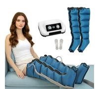 Pressoterapia per Casa Gambe e Addome e Braccia - 6 Camere Massaggiatore Compressione d'Aria - Linfodrenaggio Professionale Anticellulite, Rilassamento Muscolare (Blue, 2legs)