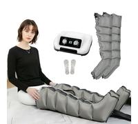 Pressoterapia per Casa Gambe e Addome e Braccia - 6 Camere Massaggiatore Compressione d'Aria - Linfodrenaggio Professionale Anticellulite, Rilassamento Muscolare (Grey, 2legs)