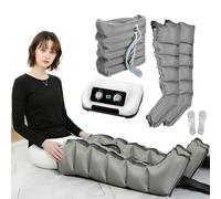 Pressoterapia per Casa Gambe e Addome e Braccia - 6 Camere Massaggiatore Compressione d'Aria - Linfodrenaggio Professionale Anticellulite, Rilassamento Muscolare (Grey, 2legs+waist)