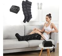 Pressoterapia per Casa, Linfodrenaggio Gambe, Pressoterapia Professionale, Massaggiatore Elettrico a Compressione D'Aria, pressoterapia per Tutto Il Corpo (Black, Two Legs)