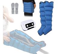 Pressoterapia Per Casa, Massaggiatore Elettrico a Compressione 6 Camere D'Aria Per Gambe E Addome, Pressoterapia Professionale Linfodrenaggio, Funzione Di Cronometraggio (Blue, 2 legs + waist)