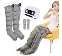 Pressoterapia Per Casa, Massaggiatore Elettrico a Compressione 6 Camere D'Aria Per Gambe E Addome, Pressoterapia Professionale Linfodrenaggio, Funzione Di Cronometraggio (Gray, 2 legs)