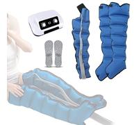 Pressoterapia Per Casa, Massaggiatore Elettrico a Compressione 6 Camere D'Aria Per Gambe E Addome, Pressoterapia Professionale Linfodrenaggio, Funzione Di Cronometraggio (Blue, 1 arm + 2 legs)