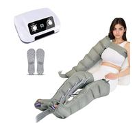 Pressoterapia Per Casa, Massaggiatore Elettrico a Compressione 6 Camere D'Aria Per Gambe E Addome, Pressoterapia Professionale Linfodrenaggio, Funzione Di Cronometraggio (Gray, 1 arm + 2 legs)