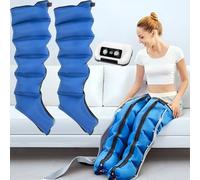 Pressoterapia per Casa Massaggiatore Gambe E Piedi - XXL Massaggiatore Compressione 6 Camere D'Aria Per Gambe, Addome E Braccia - Pressoterapia Linfodrenaggio Professionale (Blue, 2legs)