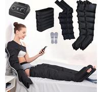 Pressoterapia per Casa per Gambe e Addome, Massaggiatore Elettrico a Compressione d'Aria, 6 Camere Pressoterapia Linfodrenaggio con Funzione di Cronometraggio