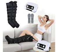 Pressoterapia Per Casa Per Gambe E Addome, Massaggiatore Elettrico a Compressione D'Aria, Pressoterapia Linfodrenaggio Professionale Manuale Compact Per Tutto Il Corpo (Black, 2 legs)