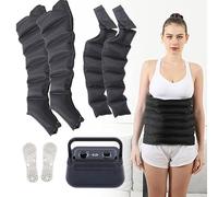 Pressoterapia per Casa per Gambe e Addome, Massaggiatore Gambe a Compressione a Aria, Pressoterapia Linfodrenaggio Total Body, Professionale, Massaggio Linfodrenante (Grigio)