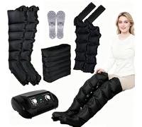 Pressoterapia Per Casa Per Gambe E Addome, Pressoterapia Linfodrenaggio Gambe Pressoterapia Professionale a Casa Massaggiatore Elettrico Compressione 6 Camere Dell'aria (Black, 2 arms + 2 legs + wais)