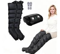 Pressoterapia Per Casa Per Gambe E Addome, Pressoterapia Linfodrenaggio Gambe Pressoterapia Professionale a Casa Massaggiatore Elettrico Compressione 6 Camere Dell'aria (Black, 2 legs)