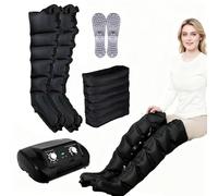 Pressoterapia Per Casa Per Gambe E Addome, Pressoterapia Linfodrenaggio Gambe Pressoterapia Professionale a Casa Massaggiatore Elettrico Compressione 6 Camere Dell'aria (Black, 2 legs + waist)