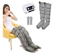 Pressoterapia Per Casa Per Gambe E Addome, Pressoterapia Linfodrenaggio Professionale, Massaggiatore Elettrico Compressione 6 Camere D'aria Per Gambali E Addome (Gray, 2 legs)