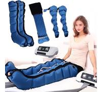 Pressoterapia Professionale, 6 Camere Pressoterapia Per Casa, Pressoterapia Linfodrenaggio, Massaggiatore A Compressione D'Aria Per Le Gambe Con Funzione Di Cronometraggio (Blu, 2legs+2arms+1waist)