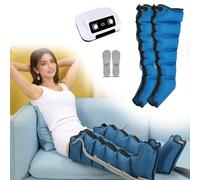 Pressoterapia Professionale Per Casa, 6 Camere D'aria Pressoterapia Linfodrenaggio Gambe, Massaggiatore Elettrico Compressione Dell'aria Per Circolazione Migliorare (Blue, 2 legs)
