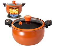 Pressure Cooker Pot - Fast Heating Non-Stick Cooking for Home Kitchen Use | See Through Lid with Steam Vent, Stew Boil and Braise Cooking Tool, Soup Stew Boil Multi Purpose Pot for Daily Meal Prep