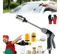 Pressure Washer - 15x More Powerful Than Hoses, Portable Jet Washer Cordless for Three Spray Modes - With Stainless Steel Universal Hose Fit, Power Washer for Patio &Car (E)
