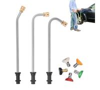 Pressure Washer Extension Wand - 8 Piece Long Gutter Cleaner Attachment High Pressure Washer Wand 5 Spray Nozzle Tips Drain For Car Patio Porch Balcony Driveway Floor Window
