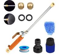 Pressure Washer,Garden hose spray nozzle,Hose Attachment,High pressure cleaning tools,With 2 Different Nozzles and Hose Connectors,For All Kinds of Washing/Watering (Orange)