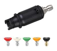 Pressure Washer Nozzle - 3000 PSI Adjustable Spray Tip Quick Connect | Power Washer Tip - ABS Aluminum Spray Nozzle | 1/4 Inch Quick Connector | Adjustable Cleaning For Cars Concrete Garden