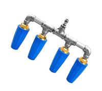 Pressure Washer Nozzle 4 Head Rotating High Pressure Quad Water Sprayer Rust Resistant Quick Connect Garden Hose Nozzle For Car Washing Gardening Cleaning