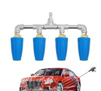 Pressure Washer Nozzle with 4-Way Spray Pattern, Rust-Resistant Ergonomic Water Sprayer, 9.5-inch Quick Connect Garden Hose Attachment for Car Washing and Gardening