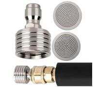 Pressure Washer Spray Nozzle, Quick Connect Washer Tips, Brass Stainless Steel High Pressure Cleaning Attachment with 3 Spray Modes, Power Accessory for Car Washing Patio Garden