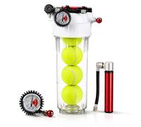 Pressurizzatore con Pompa Manuale per Palline da Tennis, 0-30Psi Regolabili | Capacità per 4/8/12 palline, salva-palline da tennis con manometro e chiave, per gli appassionati di tennis