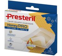 Presteril Cerotto idroattivo cicatrizzante HoneyPRO per ustioni e ferite 5 pezzi 5x7 cm