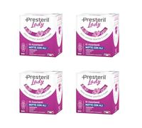 Presteril Lady - Assorbenti Notte con Ali 100% Cotone - 4x10 (tot. 40) | cotone biodegradabile e compostabile, per pelli sensibili, traspiranti, morbidi e sottili, ipoallergenici, anti-odore
