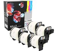 Prestige Cartridge Etichetta per Rotolo, Sostituisce DK22205, 62mm x 30.48m, 5 Pezzi, Bianco