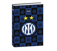 PRESTIGE & DELUXE Agenda compatibile con Diario Scuola Inter Stemmi F.to Standard 18x13cm 2025/2026 datato + portachiave calcio 3d