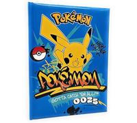 PRESTIGE & DELUXE Agenda compatibile con diario scuola Pokemon Azzurro 2025-2026 f.to standard 15x20 cm + omaggio portachiave pokemon e penna multicolore