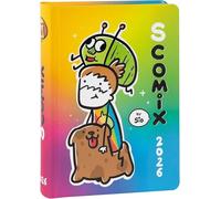 Agenda compatibile con diario scuola Scomix multicolore 16 mesi 2024-2025 F.to Standard 12x16.5 cm + portachiave fischietto e penna colorata