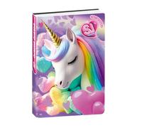 PRESTIGE & DELUXE Agenda compatibile con Diario Scuola Seven SJ Unicorno Heart Cuore 2025-2026 datato F.to standard 20x15 cm + portachiave paillettes e penna colorata