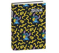 PRESTIGE & DELUXE Agenda compatibile con diario scuola Stitch Ananas Nero 2025-2026 F.to Pocket 16x11 cm + portachiave Stitch e penna multicolore