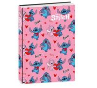 PRESTIGE & DELUXE Agenda compatibile con diario scuola Stitch Kiss Love rosa 2025-2026 F.to Pocket 16x11 cm + portachiave Stitch e penna multicolore