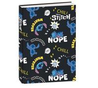 PRESTIGE & DELUXE Agenda compatibile con diario scuola Stitch nero 2025-2026 F.to Pocket 16x11 cm + portachiave Stitch e penna multicolore