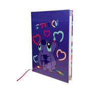 PRESTIGE & DELUXE Agenda compatibile con diario scuola Stitch iola con cuori 2025-2026 F.to Standard 20x15 cm + portachiave pailettes e penna multicolore