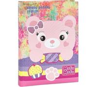 PRESTIGE & DELUXE Agenda compatibile con scuola diario orso Mofu Mofu rosa 2025-2026 datato F.to Standard 13 x 18,5H cm + portachiave paillettes e penna multicolore