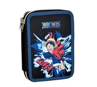 PRESTIGE & DELUXE Astuccio 2 piani 0ne Piece per la scuola + omaggio portachiave fischiett e penna multicolore