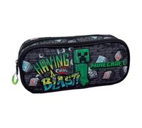 PRESTIGE & DELUXE Astuccio compatibile con Minecraft metro art ovale doppio scomparto chiusura zip scuola primaria secondaria