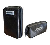PRESTIGE & DELUXE Astuccio Corredo Tinta Unita Pool Over ONE TIME glamour elegante Nero completo di cancelleria + astuccio bustona Zip per Scuola Bambina Ragazza + portachiave e penna colorata