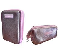 PRESTIGE & DELUXE Astuccio Corredo Tinta Unita Pool Over ONE TIME Gradient Elegant Rosa completo di cancelleria + astuccio Bustona Zip per Scuola Bambina Ragazza + portachiave e penna colorata